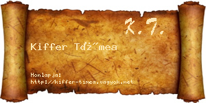 Kiffer Tímea névjegykártya