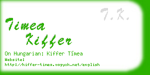 timea kiffer business card