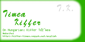 timea kiffer business card